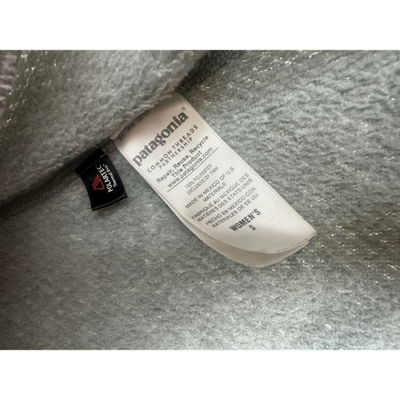 Patagonia Re-Tool Fleece 1/4 Snap-T Pullover Gray Purple Trim Women's Size Small - Picture 4 of 7